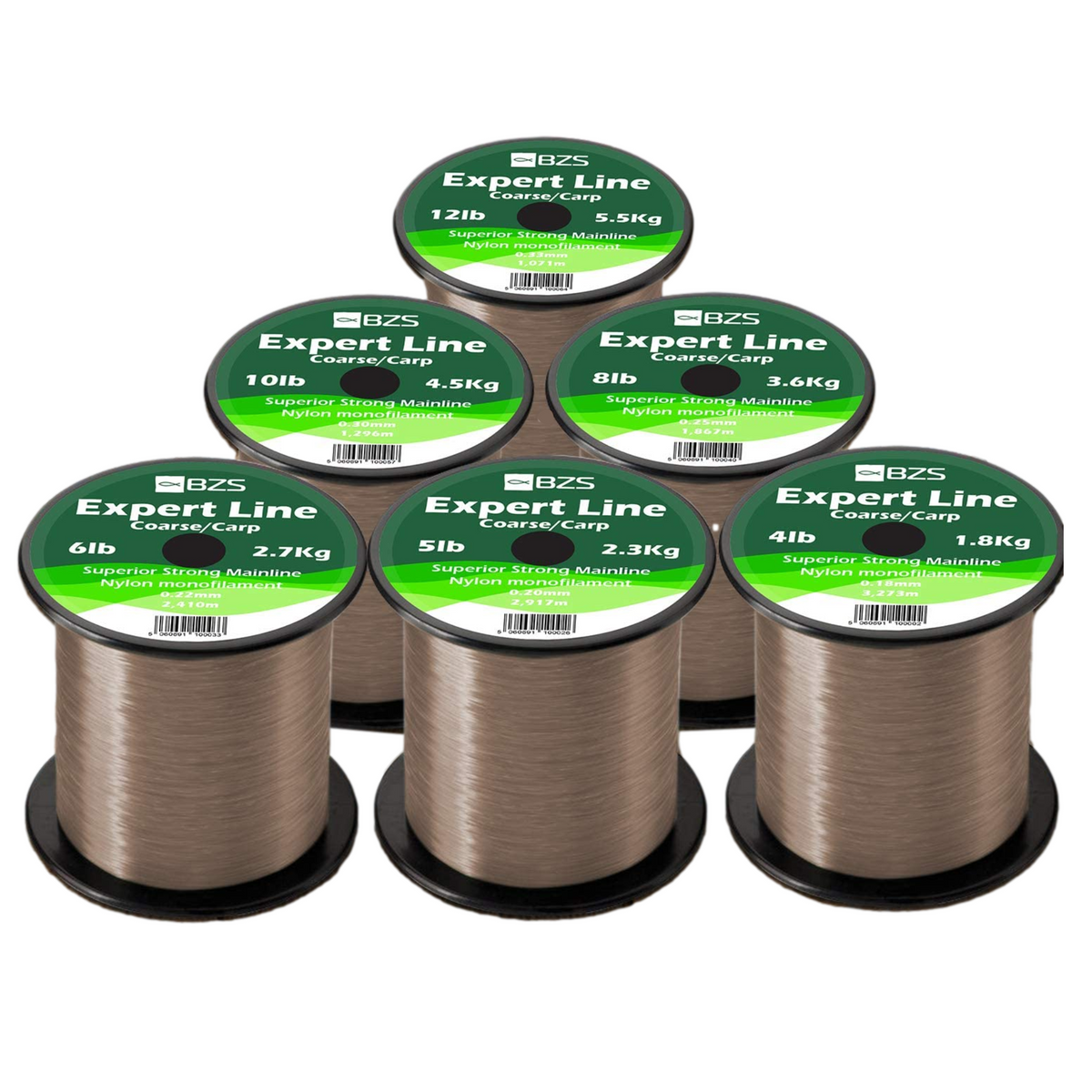 BZS Expert Fishing Line Monofilament Carp Line Brown and Clear