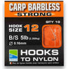 Preston Innovations Barbless Carp Hooks to Strong Nylon - Durable and Reliable