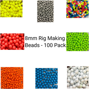 RIG MAKING BEADS (8MM 100 PACK) SEA GAME COARSE FLOAT FISHING (Range of colours)