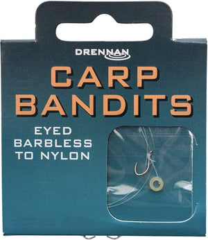 Drennan Carp Bandits Eyed Barbless Hooks to Nylon - Ideal for Feeder & Waggler