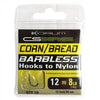 Korum Barbless Hooks To Nylon - Sweetcorn/Bread - CS Series for Commercial Fisheries