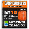 Preston Innovations Barbless Carp Hooks to Strong Nylon - Durable and Reliable