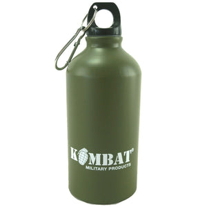 Kombat UK Aluminium Water Bottle Green | Durable Outdoor Hydration Gear