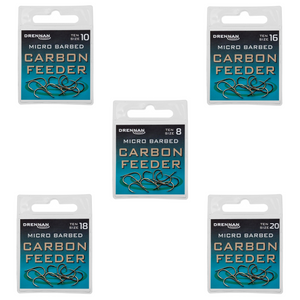 Drennan Carbon Feeder Micro Barbed Hooks – Precision Hooks for Feeder Fishing