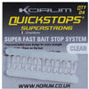 Korum Quickstops Superstong Super Fast Bait Stop Systeem Clear Qty 24 (KQS)
