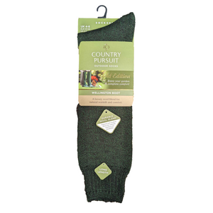 Country Pursuit Gold Edition Wellington Sock Size 4-8 Green Marl