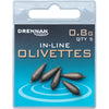 Drennan In-Line Olivettes Coarse Fishing Weights - Streamlined and Secure