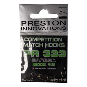 Preston Innovations Competition Match Hooks PR333 Barbed Size 12 