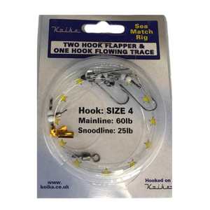 Koike Two Hook Flapper & One Hook Flowing Trace Rig Size 4 - High Quality Sea Match Rigs