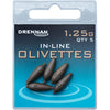 Drennan In-Line Olivettes Coarse Fishing Weights - Streamlined and Secure