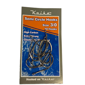 Koike Semi Circle Hooks - High Carbon, Chemically Sharpened - Pack of 10