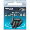 Drennan In-Line Olivettes Coarse Fishing Weights - Streamlined and Secure